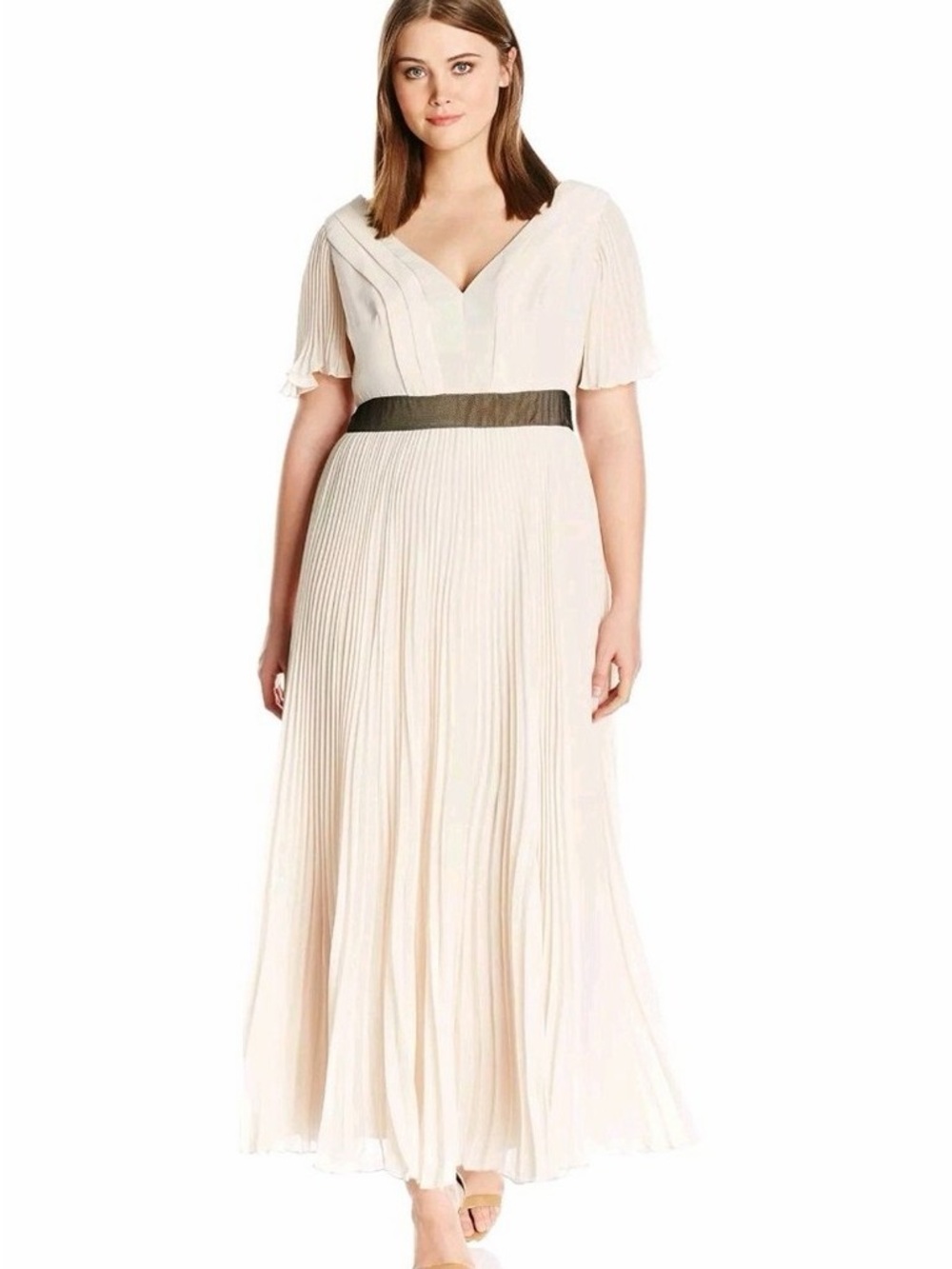 ABS BNWT Pleated Chiffon Maxi Dress sz 16